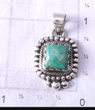 Silver & Turquoise Navajo Handmade Pendant 5G22Y