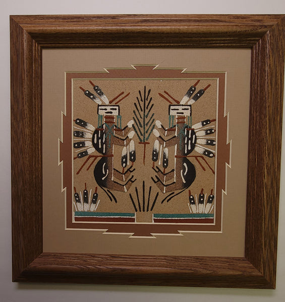 Navajo Sandpainting by Glen Nez - Yei-Bi-Chei and Corn - 5J08K