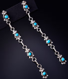Silver & Turquoise Zuni Handmade Duster Earrings by Verdi Booqua 5G22N