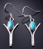 Silver & Turquoise Navajo Freedom Earrings by Gary Shorty 5G22B
