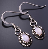 Small Pink Mussell Shell Navajo Handmade Dangle Earrings - 4H28B