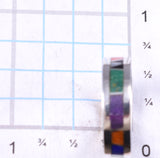 Size 5-1/2 Silver Multistone Navajo All Around Inlay Ring by Rose Ann Long 5L25S