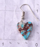 Southwest Design Blue Indigo Heart Shaped Slab Earrings 5B19F