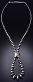 24" Silver & Royston Turquoise Navajo Pearls Jacla Necklace 6H06B