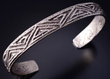 Silver Santo Domingo Pueblo Mountains & Valleys Bracelet by Gilbert Dino Garcia 5F04G