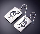 Hopi Earrings by Timothy Mowa - Kokopelli Design 3E18M