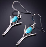 Silver & Turquoise Navajo Freedom Earrings by Gary Shorty 5G22B
