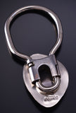 Silver & Turquoise Navajo Handmade Bear Claw Key Ring 5B14H