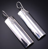 Silver & Turquoise Navajo Handmade Reflection Earrings by Jeremy Harrison 6H31C