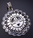 Silver Hopi Handmade Kachina Blessed Pendant by Gerald Lomaventema 5H25Q