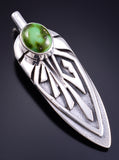 Silver & Sonoran Gold Turquoise Navajo Eagle Feather Pendant Ervin Hoskie 5L26L