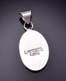 Silver Navajo Handmade Kokopelli Design Pendant by Calvin Peterson 3G05H