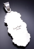 Silver & Golden Hills Turquoise White Buffalo Navajo Pendant Erick Begay 6C02N
