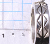 Size 12 Silver Navajomade Mountains & Valleys Ring by Erick Begay 6C02V