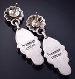 Silver & Turquoise Multistone Navajo Handmade Earrings by Derrick Gordon 5F10X