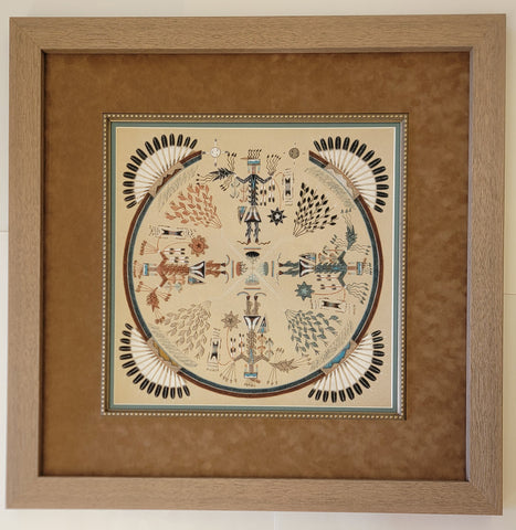 Navajo Sandpainting by Rosie Yellowhair - Fire Dance - 6D02T