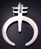 Silver Navajo Tufacast Naja Isleta Cross Pendant by Gary Custer 4F23H