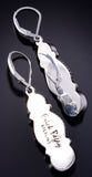 Silver & Golden Hills Turquoise Fresh Pearl Navajo Earrings by Erick Begay 5H02F