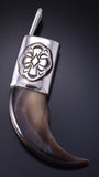 Silver Navajo Handmade Bear Claw Pendant by Erick Begay 5G12V