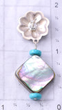 Silver & Abalone w/ Turquoise Navajo Concho Earrings by Ravis Henry 6D20H