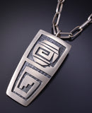 Silver Hopi Handmade Pottery Pendant by Trinidad Lucas 5J29H