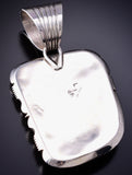 Vintage Silver & Turquoise Navajo Eagle Feathers Pendant by Les Baker 6D28D