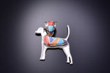 Silver & Turquoise Multistone Navajo Inlay A Dog's Love Pendant by A.P. 3F12R