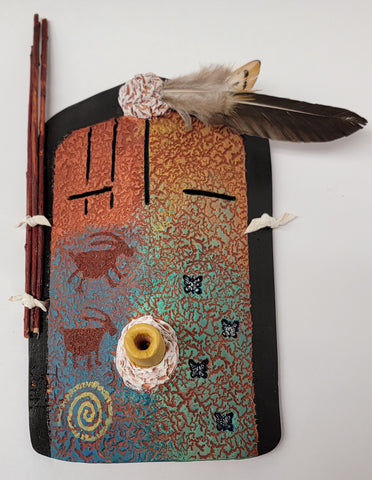 Navajo Pottery - Yei Bi Chei Mask - by David John 3L11O
