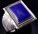 Vintage Silver & Lapis Navajo Handmade Bracelet Stamped D 5H25A