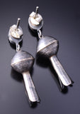 Silver & Navajo Squash Blossom Bottom Earrings by Shirley Lee 3J16S