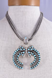 Silver & Turquoise Navajo Handmade Butterfly & Naja Pendant by Tina Jones 5J18G
