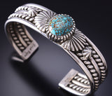 Silver & Sierra Nevada Turquoise Navajo Concho Bracelet by Erick Begay 6F27N