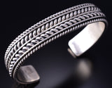 Vintage Silver Navajo Handmade Eye Dazzler Bracelet by Tom Hawk 5L13G