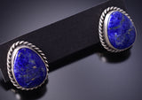 Silver & Lapis Navajo Handmade Post Earrings by Chassity Belone 6F09X