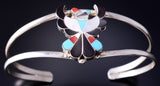 Zuni Thunderbird Inlay Sterling Silver Bracelet by Breon Wallace - 5L17V