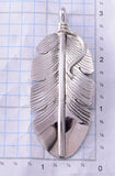 Silver Navajo Handmade Eagle Feather Pendant by Aaron Davis 3D06M