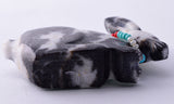 White and Black Marble Zuni Rabbit Fetish by Alvin Lamy - 5L09C