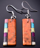 Santo Domingo Pueblo (Kewa) Multistone Dangle Earrings by Mary Tafoya 6D22K
