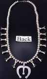 31" Silver Navajo Handmade Squash Blossom Necklace 5H21V