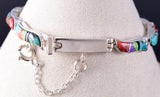 Silver & Turquoise Multistone Navajo Inlay Link Bracelet by Rose Ann Long 5L20U