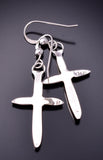 Silver & Turquoise Multistone Zuni Inlay Cross Earrings by Lynette Bowannie 3G03K