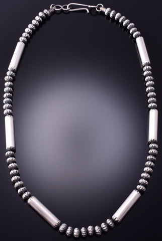 Silver Handmade Navajo Pearls Necklace by Tonisha Haley 4A12E