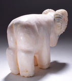 Large Alabaster Big Horn Sheep Fetish carving by Andre Quandelacy 4D02O