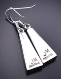 Silver & Opal Navajo Inlay Dangle Earrings by James Manygoats 6D07U