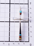 Silver & Turquoise Multistone Zuni Inlay Cross Pendant By Sylvester Noche - 6J31Z