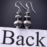 Silver Navajo Pearls Stacked Earrings by Treva Jim 5G18D