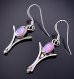 Silver & Fire Opal Her Victory Navajo Earrings by Rosie Chee 6D22Q