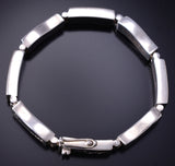 Vintage Silver & 14k Gold For Nature Navajo Link Bracelet Fernando Benally 6E14T