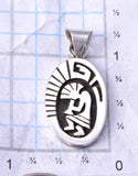 Silver Navajo Handmade Kokopelli Design Pendant by Calvin Peterson 3G05H