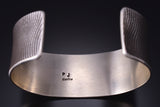 Silver Cuttlefish Bone Navajo Handmade Bracelet by Pete Johnson 6A21K